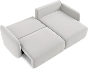 Светлосив кадифен сгъваем/с място за съхранение ъглов диван (десен ъгъл) Kalena – Makamii