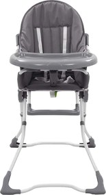 10185 vidaXL Високо бебешко столче за хранене, сиво и бяло