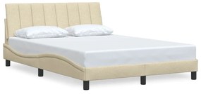 3310396 vidaXL Рамка за легло без матрак Hanko, кремава, 140x200 см, плат