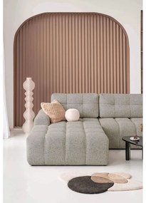 Светлокафяв разтегателен модулен ъглов диван с място за съхранение (ляв ъгъл) Lulu – Miuform