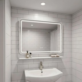 LED стенен огледало с рафт 80x60 см L-8060