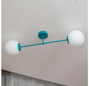 Плафонен полилей MOON 2xE27/15W/230V тюркоазен