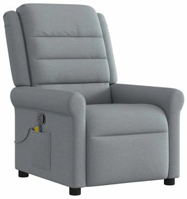 4015646 vidaXL Масажен реклайнер стол, светлосив, текстил