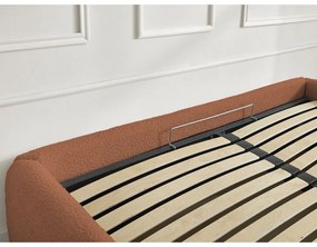 Оранжево двойно легло 180x200 cm тапицирано с място за съхранение/без табла с включена подматрачна рамка Inera – Bobochic Paris