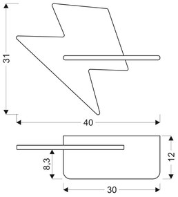 Жълто детско осветително тяло Lightning - Candellux Lighting