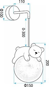 СТЕННА ЛАМПА АПЛИК WHITE BEAR G161-1W