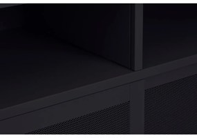 Черно метално шкафче с плъзгащи се врати 90x180x40 cm Veep – Unique Furniture