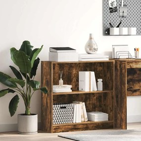 857830 vidaXL Библиотека, опушен дъб, 80x24x76 см, инженерно дърво