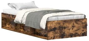 3203849 vidaXL Рамка за легло, опушен дъб, 75x190 см Small Single