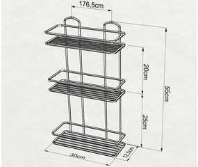 Рафт за баня TEKNO TEL BK-019 , Три нива