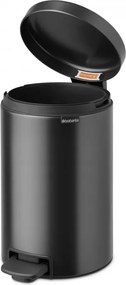 Кош за боклук с педал Brabantia NewIcon 1008842, 12 л, Плавно затваряне, Противоплъзгаща основа, Тъмносив