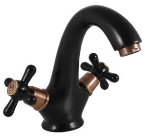 RAV Slezák MK128.0CMATSM - Смесител за умивалник MORAVA RETRO 16 см черен/месинг