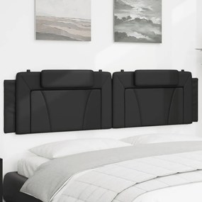 374814 vidaXL Мека табла за легло Viana, черна, 200 см, изкуствена кожа
