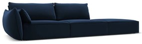 Тъмносин кадифен диван ляв ъгъл 264 cm Vanda – Mazzini Sofas