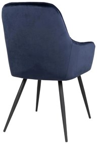 Тъмносини тапицирани трапезни столове в комплект с подлакътници 2 бр. Harbo – House Nordic