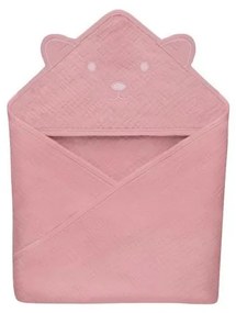 Lionelo - Детска муселинова хавлия с качулка Pink Baby