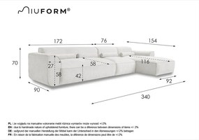 Кремав ъглов диван (десен ъгъл) Flex Felix – Miuform