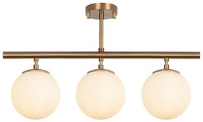 Висящо осветително тяло в бронзов цвят със стъклен абажур Atmaca – Opviq lights