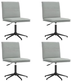 3315637 vidaXL Трапезни столове, 4 бр, светлосиви, кадифе