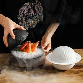 Horecano - Порцеланова купа за презентация с капак ф16,5xh10см ATLAS WHITE-(HC-56764)