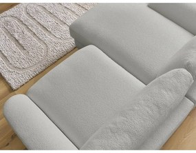 Светлосив ъглов диван от прежда с примки от букле (ляв ъгъл) Leonore – Bobochic Paris