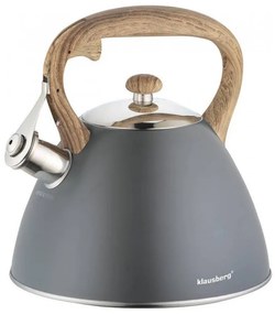 Чайник Klausberg KB 7297, 3 литра, Свирещ, Индукция, Сив инокс
