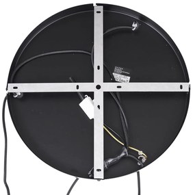 Japandi висяща лампа черна и златна с бежов абажур 3 светлини - Pluni