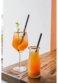 Комплект от 6 черни стъклени сламки за пиене с дължина 20 cm - Vialli Design