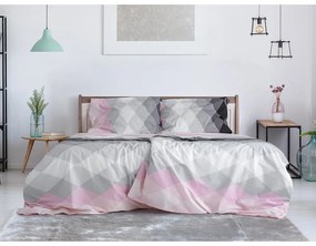 Розово и сиво крепирано спално бельо за единични легла 140x200 cm Top Class - B.E.S.