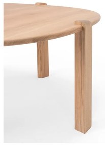 Кръгла масичка за кафе от масивен дъб в естествен цвят ø 100 cm Kulin – Gazzda