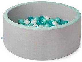 B-Toys - Детски сух басейн с топки Ø 89 cm сив/тюркоаз