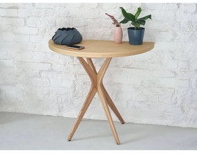 Кръгла сгъваема трапезна маса с ясенов плот 45x90 cm Jubi – Ragaba