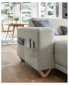 Бежов разтегателен/с място за съхранение ъглов диван (десен ъгъл/U форма) Classy Sophie – Miuform