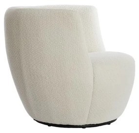 Бяло кресло от плат букле Senja – Light &amp; Living