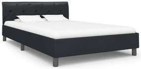 284878 vidaXL Рамка за легло, черна, изкуствена кожа, 120x200 cм