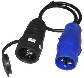 Щепсел щифт EDM CETAC Schuko Черен/Син 16 A IP44