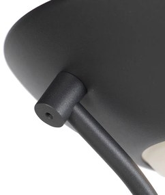 Подова лампа черна с лампа за четене с LED и димер - Diva 2