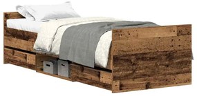 3328808 vidaXL Рамка за легло без матрак старо дърво 90x190см инженерно дърво