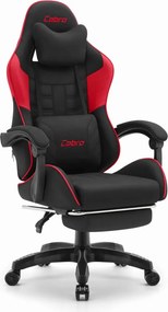 CABRO C501 геймърски стол с подложка за крака, до 150 кг, черен и червен