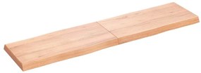 363969 vidaXL Плот за маса светлокафяв 160x40x(2-6) см обработен масивен дъб