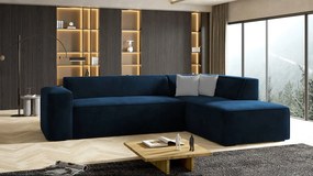 Ъглов диван Lordin-Син Тъмно-дясно