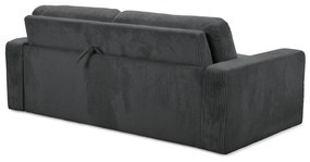 Тъмносив разтегателен диван от рипсено кадифе 195 cm Nona – Makamii