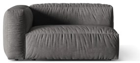 Сив кадифен модул за диван (ляв ъгъл) Martina – Micadoni