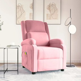 342414 vidaXL Масажен стол, розов, кадифе