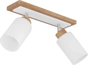 Globo 15977-2 - Точково осветително тяло ROWENA 2xE27/60W/230V дъб/бяло