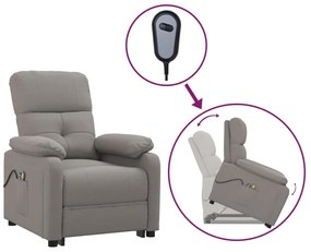 3120378 vidaXL Изправящ масажен стол, таупе, текстил