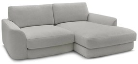 Светлосив ъглов диван от прежда с примки от букле (десен ъгъл) Leonore – Bobochic Paris