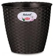 Stefanplast - Кръгла кашпа Natural Line 19 см - мока
