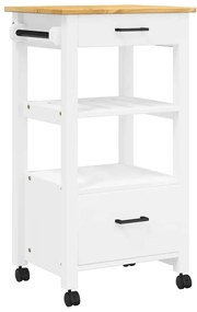 376087 vidaXL Кухненска количка "MONZA" 48x40x88,5 см борово дърво масив