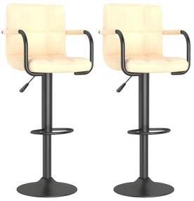334658 vidaXL Бар табуретки, 2 бр, кремави, кадифе